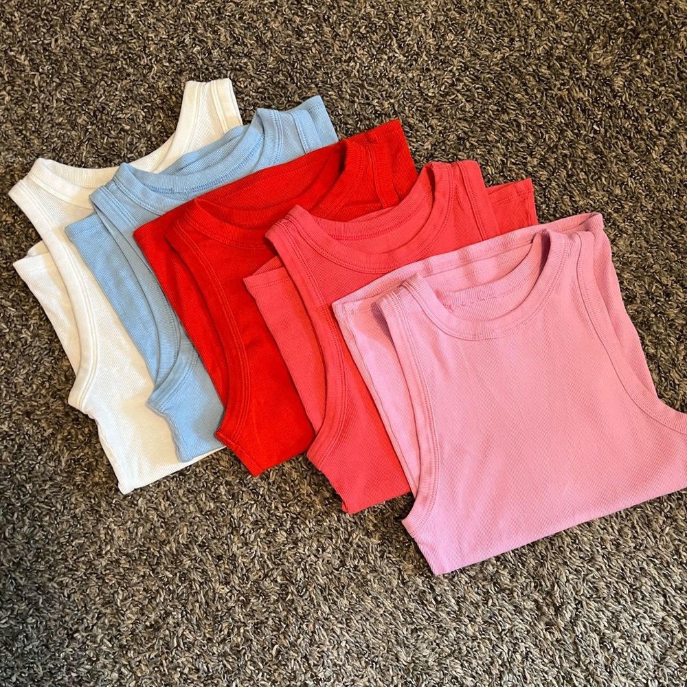 a new day White and Blue Tank Tops Casual Collection
